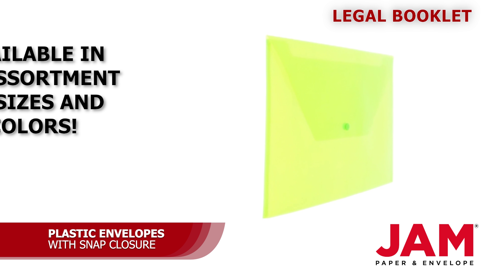 Amazon.com : JAM PAPER Plastic Envelopes with Snap Closure - Legal